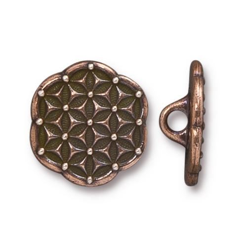 TierraCast Flower of Life Button / pewter with antique copper finish  / 94-6570-18