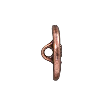 TierraCast Czech Flower Button / pewter with antique copper finish  / 94-6579-18