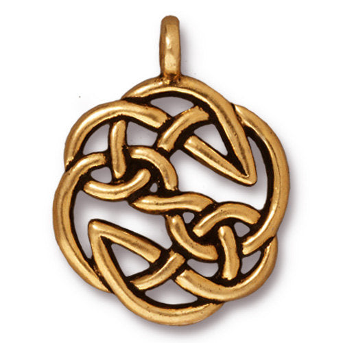 TierraCast Open Knot Pendant / pewter with antique gold finish  / 94-7508-26