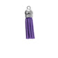 PURPLE 40mm Faux Suede Tassel with silver acrylic cap and eyelet