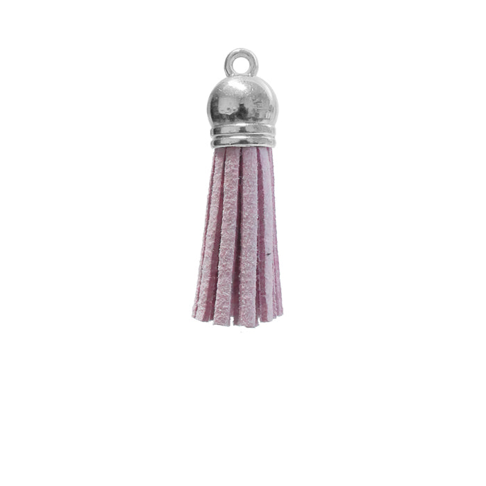 LAVENDER 40mm Faux Suede Tassel with silver acrylic cap and eyelet