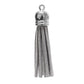 GREY 60mm Faux Suede Tassel with silver acrylic cap and eyelet