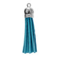 PEACOCK BLUE 60mm Faux Suede Tassel with silver acrylic cap and eyelet