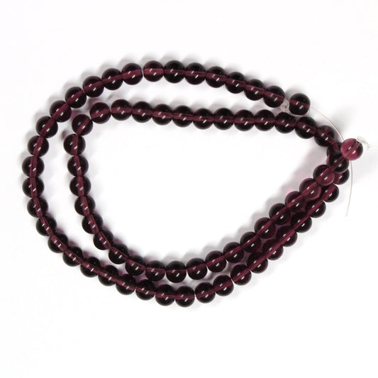 Purple Amethyst / 16" Strand / man-made / smooth round stone beads