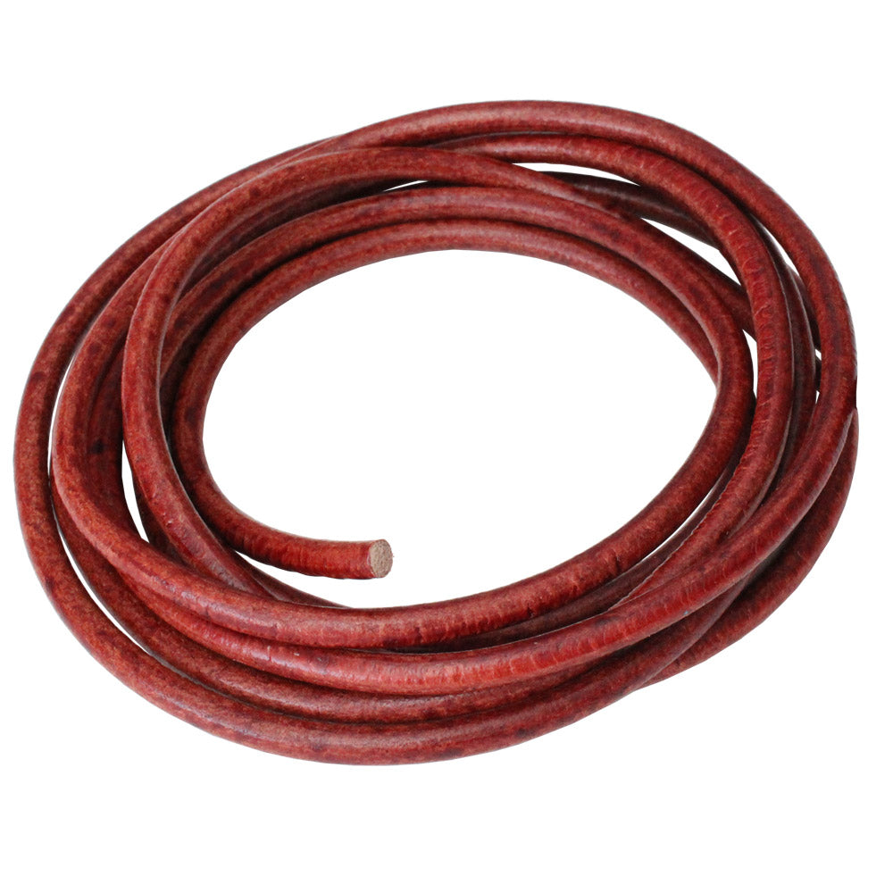 WHISKEY 5mm Round Euro Leather Cord / sold by the meter / rope for craft or jewelry making, make cord bracelets or necklaces