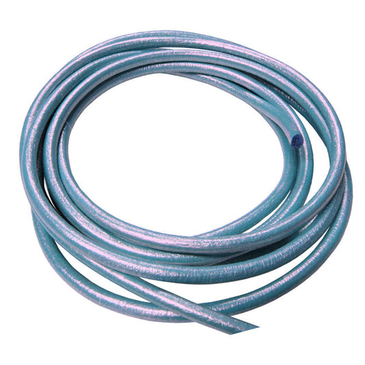 METALLIC SKY BLUE 5mm Round Euro Leather Cord / sold by the meter / rope for craft or jewelry making, make cord bracelets or necklaces