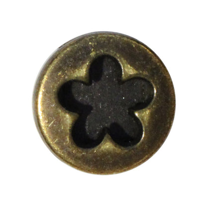 Antique Brass 10mm Flat Flower Slider / ID 10 x 2mm / for 10mm flat leather strap cord