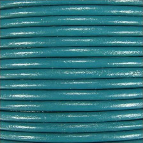 TURQUOISE 2mm Round Leather Cord / sold by the meter