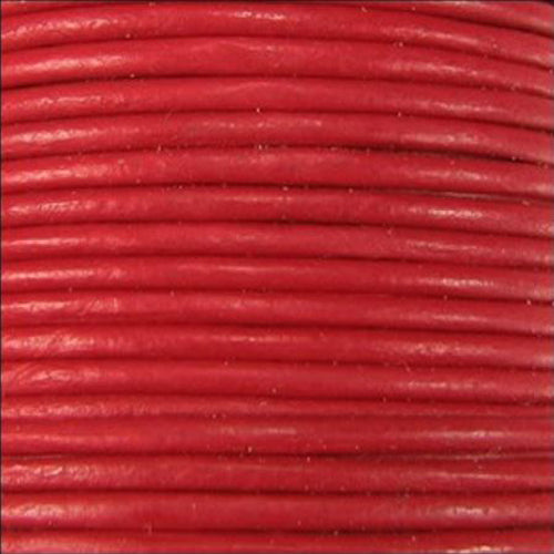 CRIMSON 2mm Round Leather Cord / sold by the meter