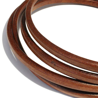 WHISKEY Regaliz 10 x 6mm Leather Cord / sold by the foot / jewelry leather for bracelets