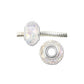 Clear Crystal AB Faceted Rondelle Bead / 6 Pack / Large Hole 4.5mm ID / Silver Plated Grommet