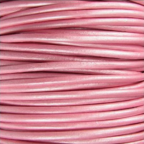 METALLIC MYSTIQUE PINK 2mm Round Leather Cord