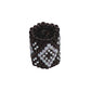 15x11mm White and Silver Diamonds on Black Peyote Stitch Tube Bead
