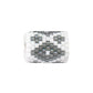 15x11mm Grey and Silver Diamonds on White Peyote Stitch Tube Bead