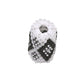 15x11mm Black and Silver Diamonds on White Peyote Stitch Tube Bead