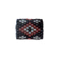 15x11mm Pink Matte and Silver Diamonds on Black Peyote Stitch Tube Bead