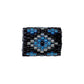 15x11mm Silver and Blue Diamonds on Black Peyote Stitch Tube Bead