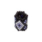 15x11mm White and Purple Diamonds on Black Peyote Stitch Tube Bead