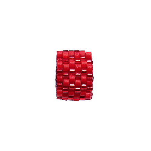 9x11mm Red Zipper Mini Peyote Stitch Tube Bead