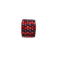 9x11mm Red and Black Zipper Mini Peyote Stitch Tube Bead