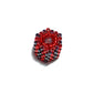 9x11mm Red and Black Zipper Mini Peyote Stitch Tube Bead