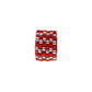9x11mm Red and Silver Zipper Mini Peyote Stitch Tube Bead