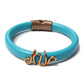 Harmony Leather Bracelet / fits 6.5 to 7 Inch wrist size / blue european leather / antique copper magnetic clasp