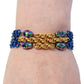 Queen of the Nile Chainmail Bracelet / 6.5 to 7 Inch wrist size / crystal scarab beetles / gold and blue / pewter toggle clasp