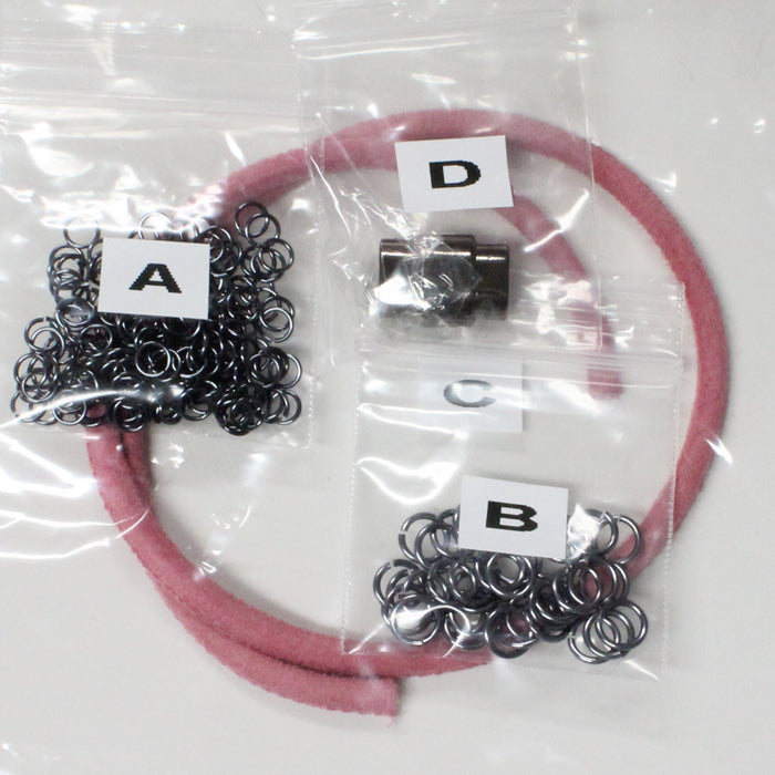 Component Kit for Cord-ially Yours Chainmail Bracelet (Pink & Black Ice)