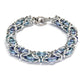 Three-Ring Byzantine Chainmail Bracelet / fits up to 7 inch wrist size / with silver, sky blue & lavender anodized aluminum jump rings