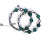 Green Agate Memory Wire Stacking Bracelets / 6 to 7 Inch wrist size