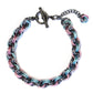Double Spiral Chainmail Bracelet / matte sky blue, matte pink, black ice / aluminum jump rings / adjustable clasp for 6.5 to 7.5 inch wrist