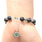 Sodalite Bracelet with Yin Yang charm / 6 to 7 Inch wrist size / extender chain