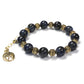 Sodalite Bracelet with Earth charm / 6 to 7 Inch wrist size / with extender chain