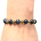 Sodalite Bracelet with Earth charm / 6 to 7 Inch wrist size / with extender chain