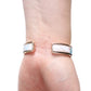 Bamboo Leaves Cuff Bracelet / fits up to 7 inch wrist size / turquoise bronze printed leather / rose gold plated cuff