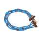Braided Blue and Copper Bracelet / fits 6.5 to 7 Inch wrist size / copper wire hook and ring closure