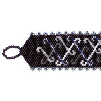 Shades of Grey Peyote Stitch Bracelet / fits 6.5 to 7 Inch wrist / pewter button clasp
