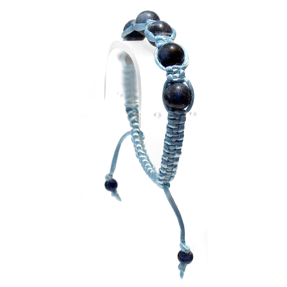 Blue Sodalite Macrame Bracelet / adjustable fits 7-0" to 8-0" wrist size