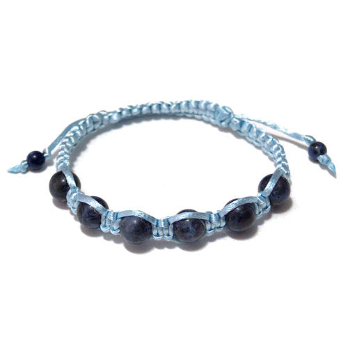 Blue Sodalite Macrame Bracelet / adjustable fits 7-0" to 8-0" wrist size