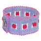 Pink Bluebird Peyote Stitch Bracelet / fits 6-1/2 to 6-3/4 Inch wrist / apple blossom button clasp