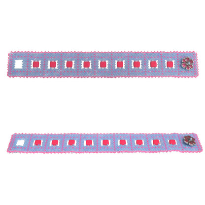 Pink Bluebird Peyote Stitch Bracelet / fits 6-1/2 to 6-3/4 Inch wrist / apple blossom button clasp