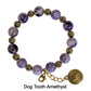 Gemstone Bracelet with zodiac charm / 6 to 7 Inch wrist size / gold pewter beads / choose your sign and gemstone