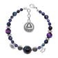Rainbow Tiger's Eye Bracelet with zodiac charm / 6 to 7 Inch wrist size / silver pewter beads and charms / choose your sign