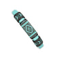 TURQUOISE Geometric Bracelet / fits 6.5 to 7 Inch wrist size / with black trim / leather with magnetic clasp