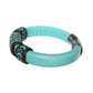 TURQUOISE Geometric Bracelet / fits 6.5 to 7 Inch wrist size / with black trim / leather with magnetic clasp