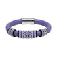 LILAC PURPLE Geometric Bracelet / fits 6.5 to 7 Inch wrist size / leather with magnetic clasp