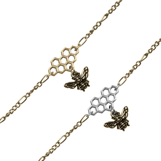 Honeybee Chain Bracelet / choose length and colorway - all gold or gold silver mix