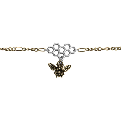 Honeybee Chain Bracelet / choose length and colorway - all gold or gold silver mix