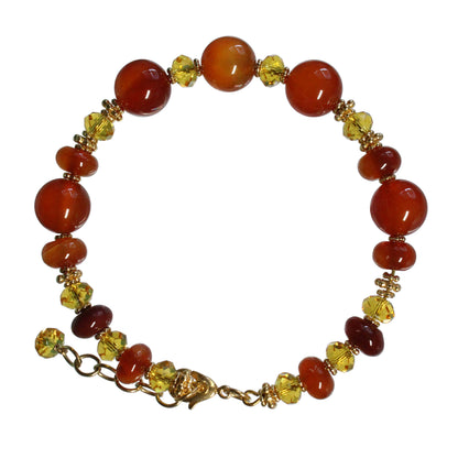 Carnelian Bracelet / 6 to 7 Inch wrist size / memory wire with extender chain / with optional earrings